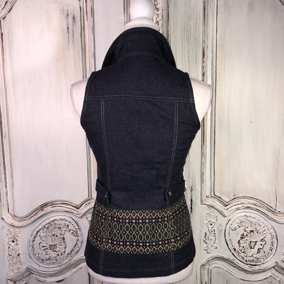 I echo Sleeveless Embroidered Long Line Jean Vest Size XS-S - Picture 9 of 11